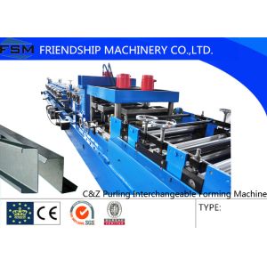Automatic Pre-punching C Z Purlin Roll Forming Machine With Post-cutting