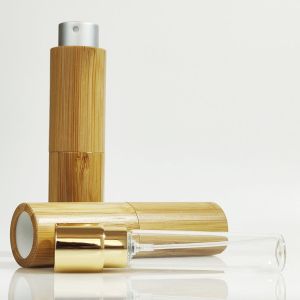 Empty 10ml 20ml 8ml Refillable Portable Liquid Container Bamboo Plastic Perfume