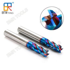 NaNo Blue Coating HRC63 4Flute 10 x 75 Square Solid Carbide End Mill Cutter for