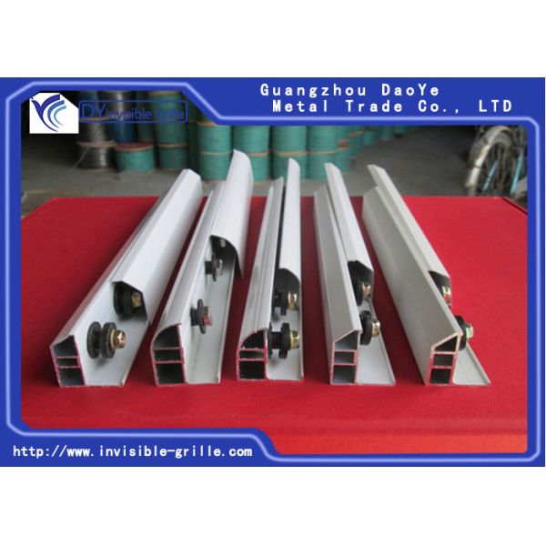 Invisible Grilles Aluminium Window Track , Anti Rust Aluminium Track Rail