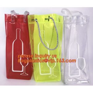 plain wine handle, pvc tote bag, clear pvc transparent cosmetic bag with snap