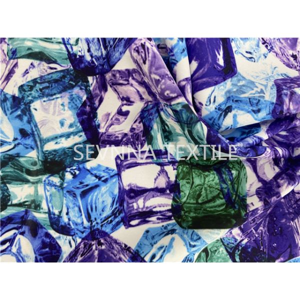 Quality 24% Spandex Recycled Swimwear Fabric Ice Cold Digital Printed Pattern for sale