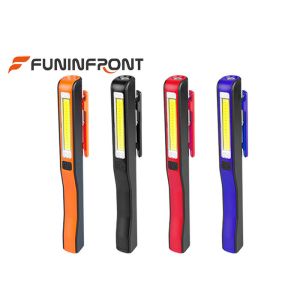 USB Rechargeable COB LED Flashlight Worklight Pen Light with Rotat Magnetic Clip