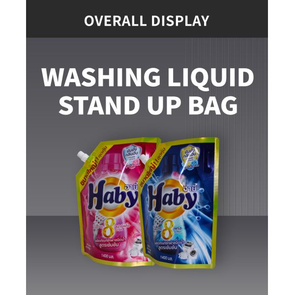 Custom Printed Liquid Bag Plastic Detergent Packaging Bag Stand Up Pouch With Corner Spout
