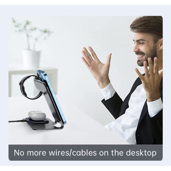 Aluminum 15W Wireless Charging Stand for Qi Standard Smart Phone