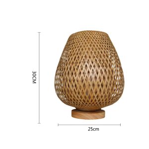 Customized Bamboo Bedside Table Lamp 2700K Soft Warm White For Home Decor