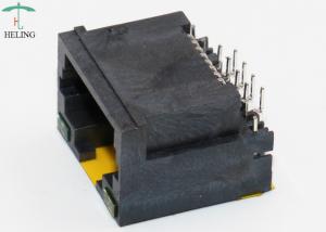 Thru Hole Type Right Angle RJ45 Modular Connector Unshielded With Customized LED Indicator Pipe