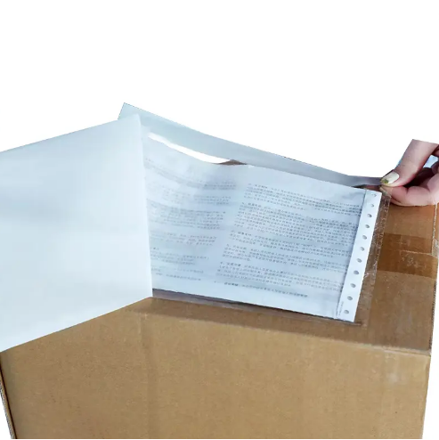 Logo Printable Clear Durable Packing List Insert envelope Poly Mailer Document Pockets for Logistics