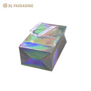 XL Packaging Personalized Paper Gift Bags With Handles Custom Shiny Shopping