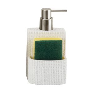 2N1 Polyresin Kitchen Soap Dispenser Multi-Function With Cloth Pattern