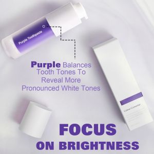 Purple Teeth Whitening Toothpaste Stubborn Stain Removal Colour Corrector 30ml