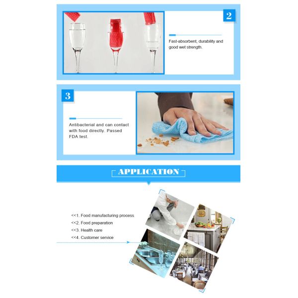 Woodpulp Polypropylene Disposable Kitchen Wipes KC Type