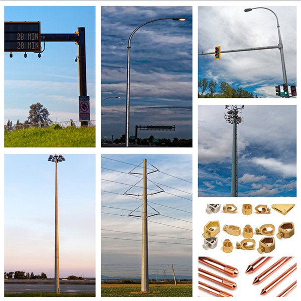 132kv High Strength Steel Power Pole For Transmission Distribution 15mm thickness