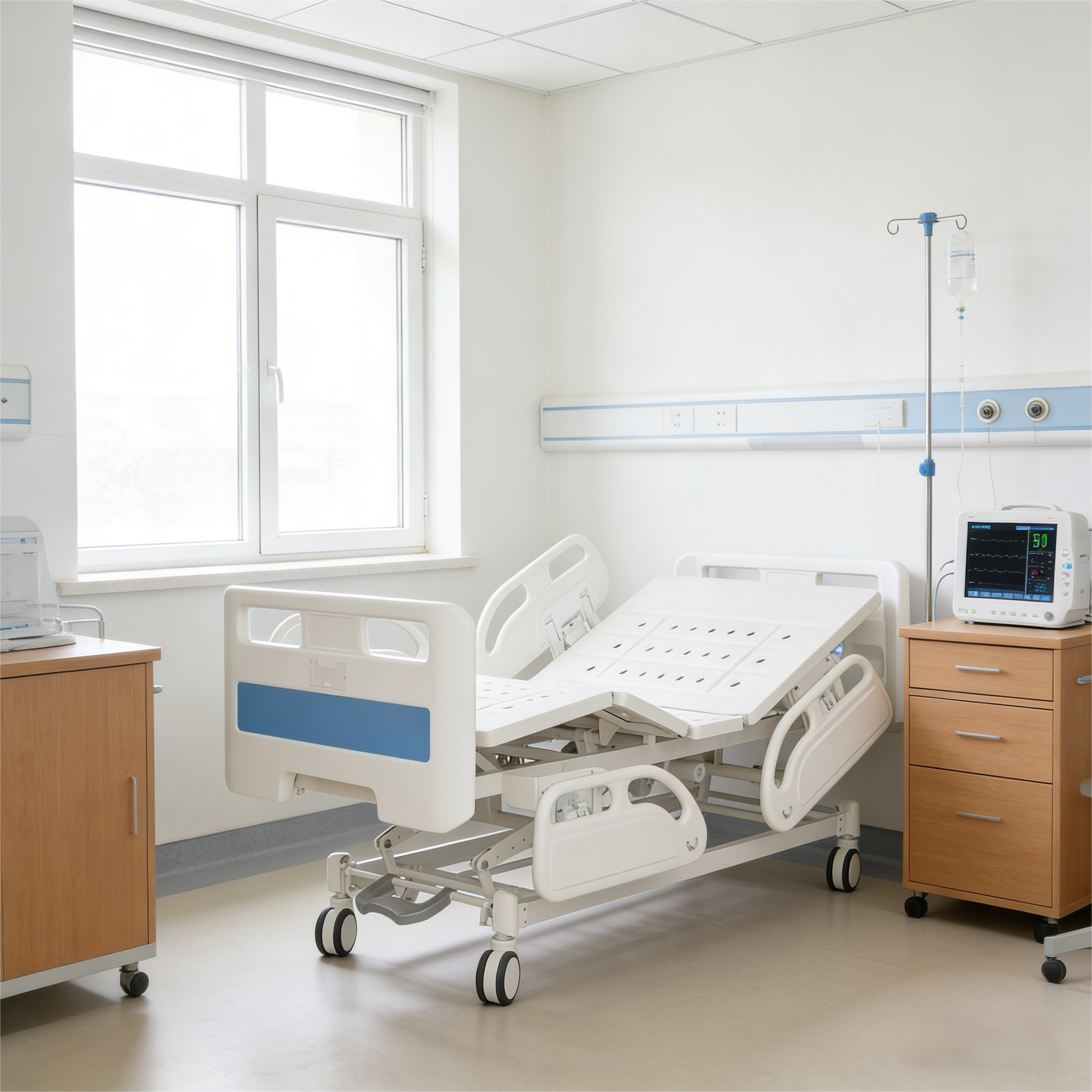 Simple Operation Basic Care Electric Bed DH 1 Three Function Electric Bed European Rails 260kg Load Capacity Durable Hospital Bed