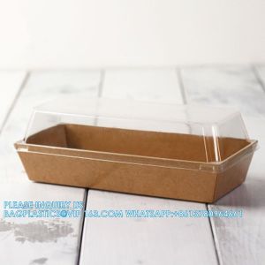 Sandwich Kraft Paper Box With Clear Lids, Individual Charcuterie Sushi
