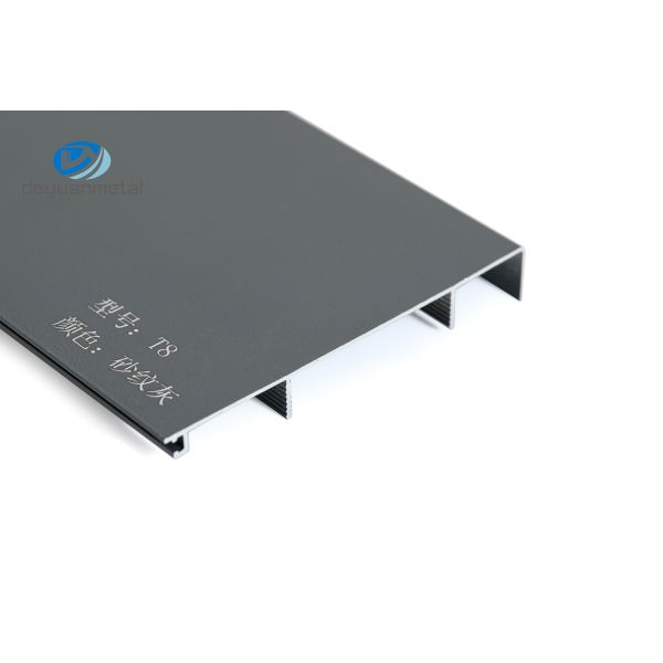 Waterproof 6463 Aluminum Skirting Board With No Countersunk Drilled Sand Feeling Gray Color