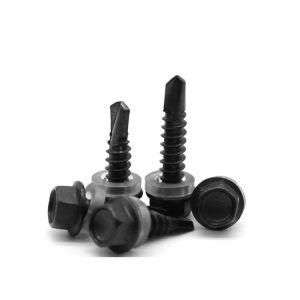 Metric Black Oxide Finish Roofing Tek Screws with ISO Standard and Carbon Steel