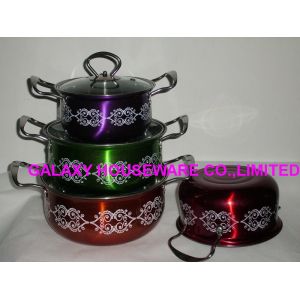 6/8pcs colorful cookware set & stainless steel cookware with follower design