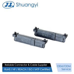 SAS4/PCIe 68-Pin SMT Female Electronic Signal Connector, 30U" Gold Terminal PCB