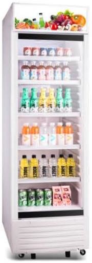 350L Upright Display Fridge , Auto Defrost Refrigerated Display Cooler
