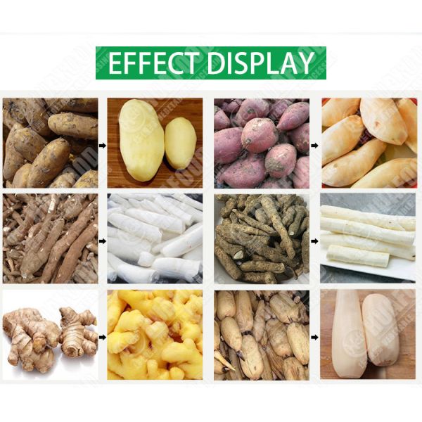 1000kg/H 1200mm Brush Roller Potatoes Peeling Equipment