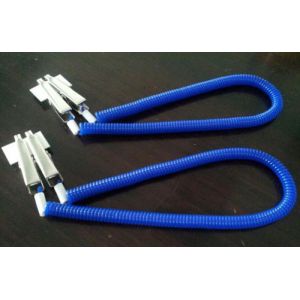 Wholesale Imprinted logo on crocodile clip on two ends w/long spring coiled lanyard leash bib clips from china suppliers