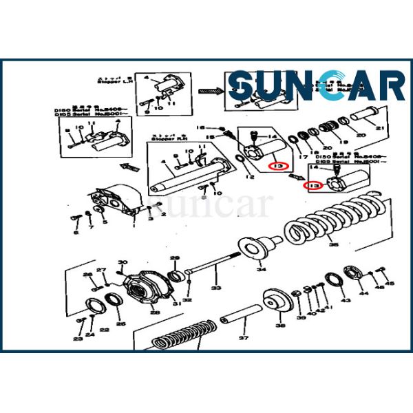 D155A-1 Komatsu Bulldozer CYL Seal Kit 175-30-24222 Track Adjuster Service Kit