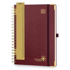 Bordeaux Leather Weekly Academic Planner From Jan. 2023 To Dec. 2023