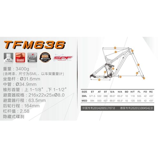 KINESIS 27.5" Full Suspension Mountain Bike Aluminum Frame TFM636 164mm travel S/M/L size Alloy Mtb Bicycle Enduro
