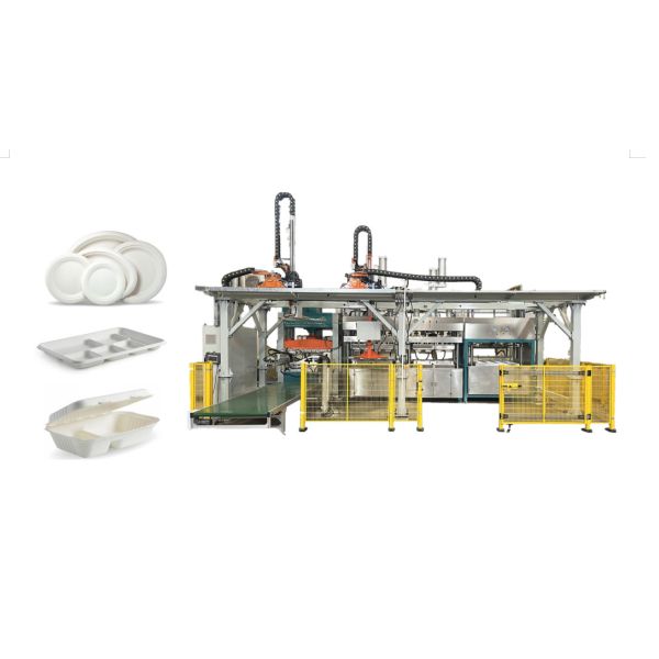 Automated Biodegradable Sugarcane Bagasse Pulp Molding Machine With Double