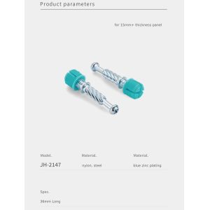 36mm Cold-Rolled Steel Minifix Spreading Bolts With Dowel, Furniture Connecting