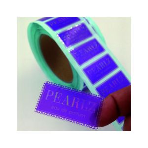 China Blue Waterproof Tamper Stickers For Jars Printed Self Adhesive Labels On A Roll on sale