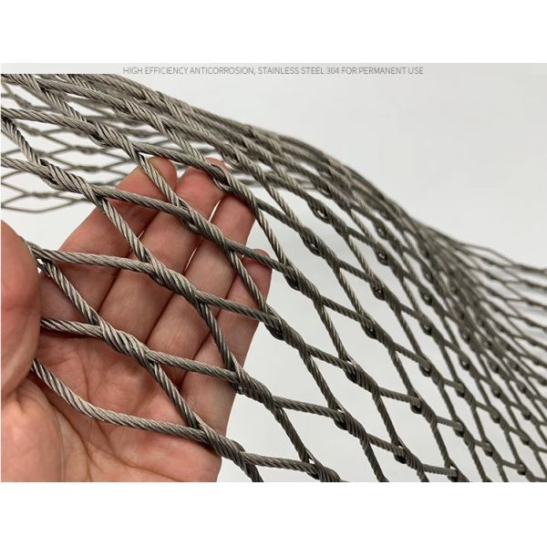Quality Hand Woven Flexible Stainless Steel Rope Mesh with Customizable Boundary Dimensions for Balustrade and Zoo Enclosures for sale