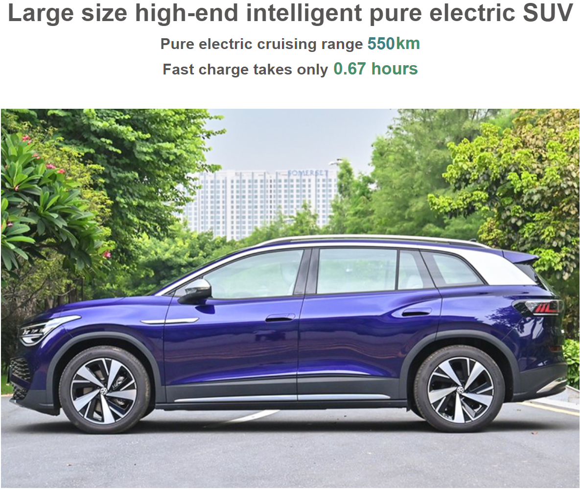 Dual Motors Electric SUV VW ID6 Crozz 2022 Long Endurance Mileage Prime Version