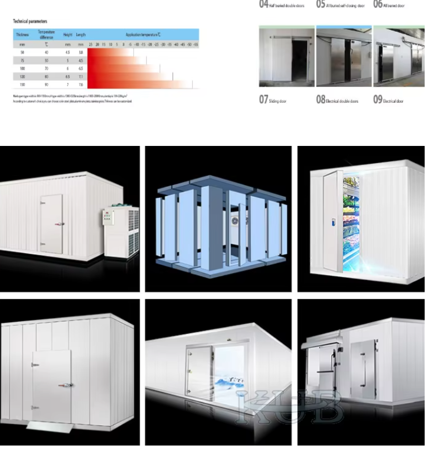10m³ Cold Storage House Sold Separately Cold Storage Curtains Fan Shelves -18℃ Cold Storage Facilities Chamber