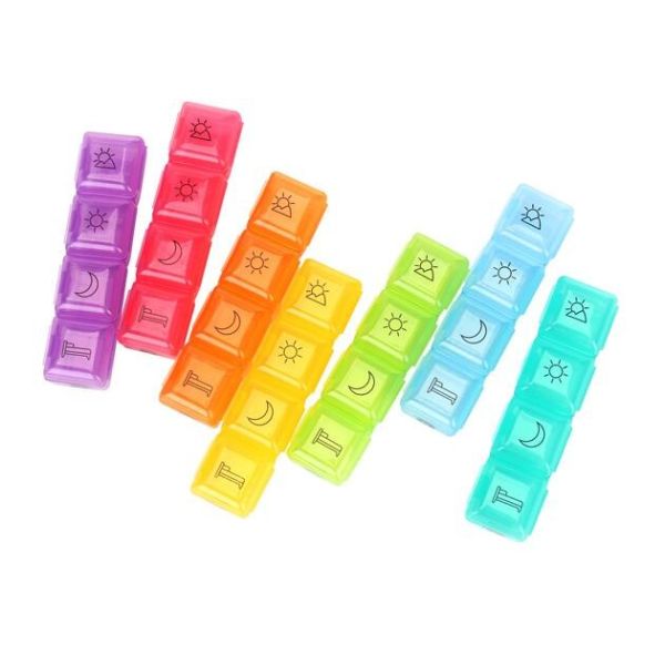 Safely pop-up 7case pill organizer, 7 day a week cool detachable drugs box with