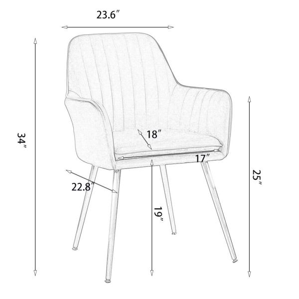 Elegant High Back Dinning Chairs With Arms , Modern Velvet Accent Chair Guest Room