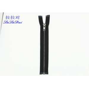 12 Inch Metal Separating Zipper Black Polyester Tape For Trousers / Hometextile