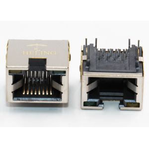 Wholesale Single Port RJ45 Right Angle Adapter PCB Mount With 50 U&quot; Gold Plating Terminal from china suppliers
