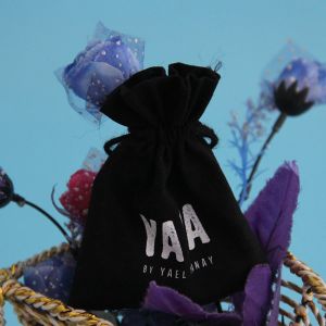 Customized logo black drawstring bag small pouch 8x10cm for gift packaging