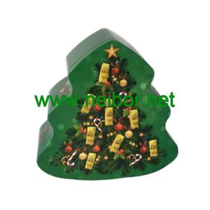 custom printing christmas tree shape chocolate tin box