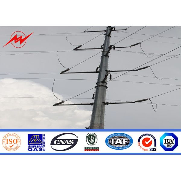 ASTM A 123 Octagonal Transmission Electric Power Pole For Power Distribution