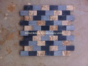 Wholesale Black Limestone Mosaic Mixed Travertine from china suppliers