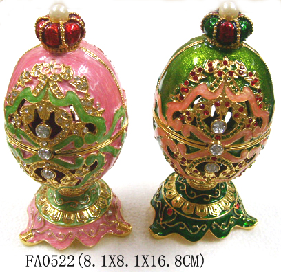 Faberge Easter Metal Egg Jewellery box