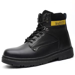 Lightweight Style Martin Boots Yellow Black High Top Work Boots For Men