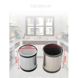 Household Built-in Kitchen Cabinet Trash Can with Door Type Pull Hidden Sink