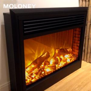 Wholesale 77cm Bevel Edge Wood Mantel Fireplace With Simulation Charcoal LED Fire from china suppliers