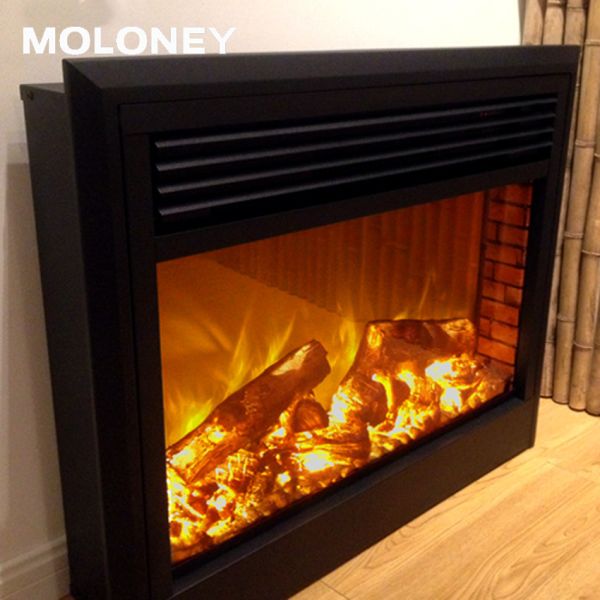 77cm Bevel Edge Wood Mantel Fireplace With Simulation Charcoal LED Fire