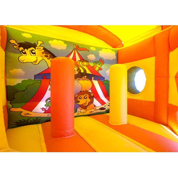 Kids Sport Lion Combo 4.2 x 4.7m Inflatable Jumping Bouncer With Slide Logo Printed