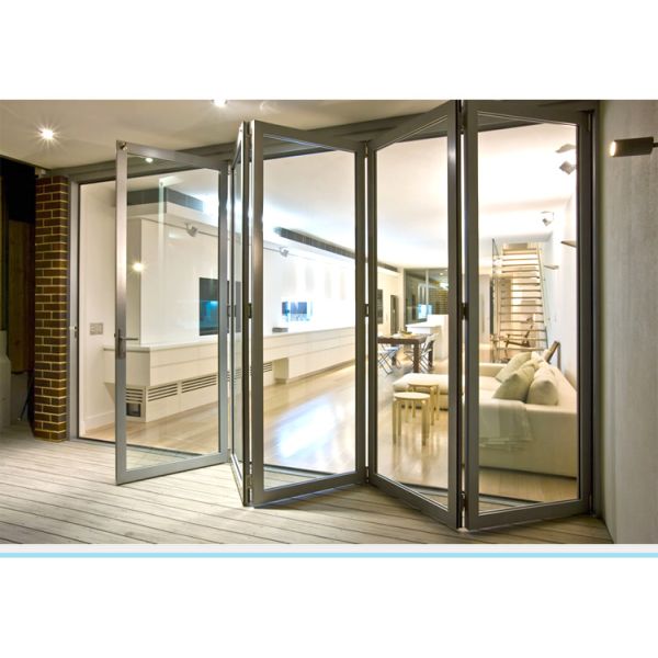 KDSBuilding Soundproof Waterproof Veranda Fold up Retractable Cheap Security Glass Folding Door